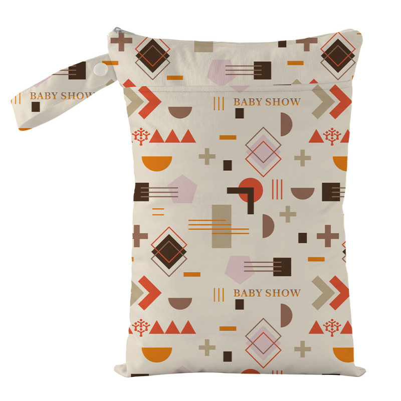 Cezhraničná dvojitá zipsová závesná taška na detské plienky, nepremokavá úložná taška s veľkou kapacitou 25 * 35 cm, mokré vrecko