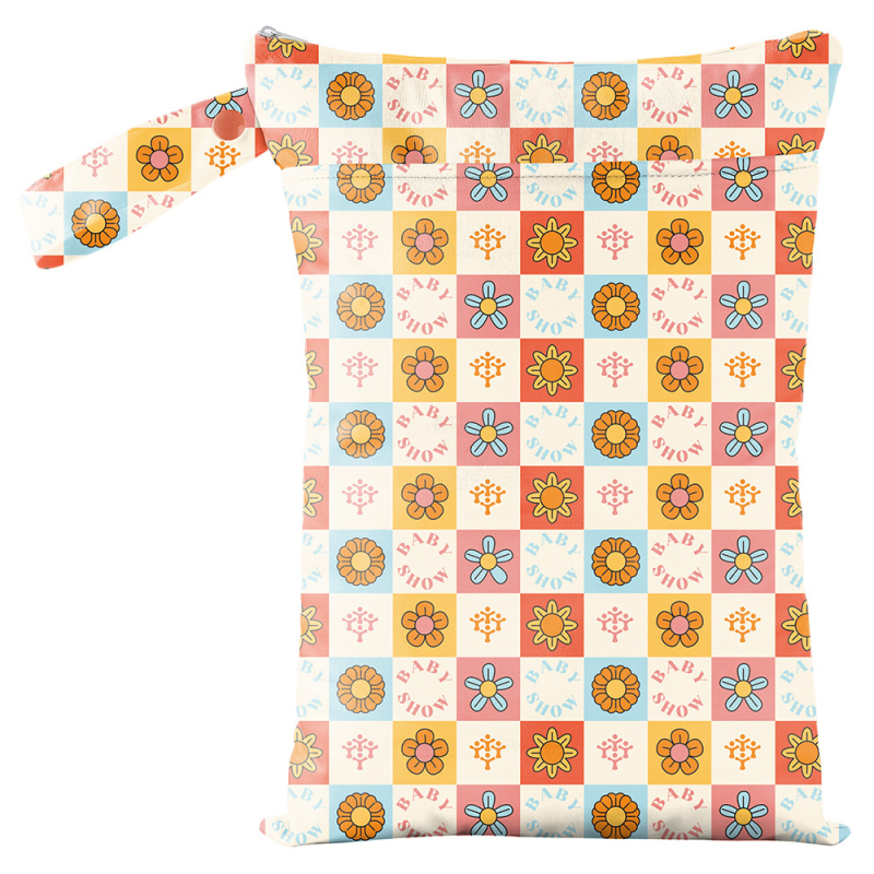 Cezhraničná dvojitá zipsová závesná taška na detské plienky, nepremokavá úložná taška s veľkou kapacitou 25 * 35 cm, mokré vrecko