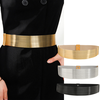 Dekoratiivne kleidivöö kuldne pikk vöökoht, moodne elastne lai vöö, universaalsed kleidiaksessuaarid Euroopa ja Ameerika piiriülene