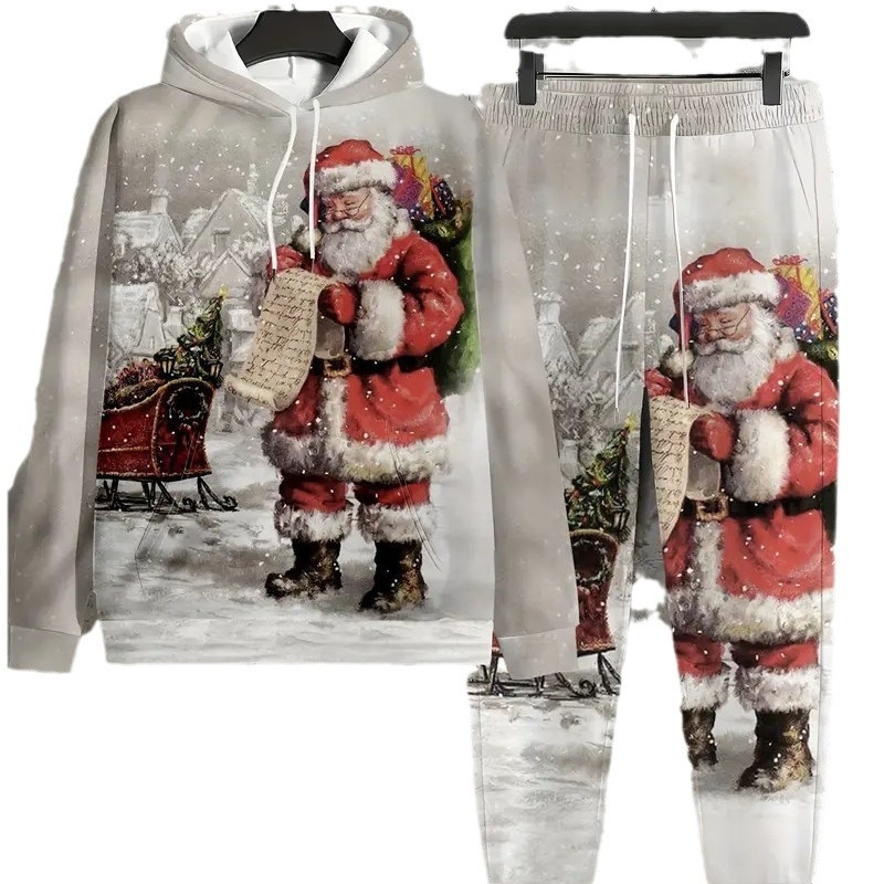 Costum de damă cu pantaloni și glugă, model copac, cu temperament transfrontalier, MC11 ML1