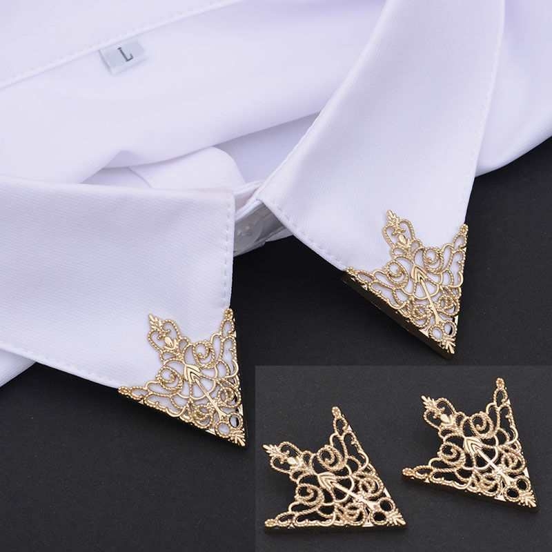 Elegantiška korėjietiško stiliaus retro tuščiavidurė metalinė vyriška ir moteriška apykaklės sagtis, marškinių apykaklės segtukas, suknelės apykaklės segtukas, marškinių apykaklės sagtis