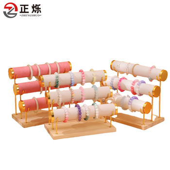 Veleprodaja nakita, stalak za narukvice, zlatni troslojni stalak za satove, stalak za narukvice, pult za nakit, stalak za rekvizite za noćnu tržnicu