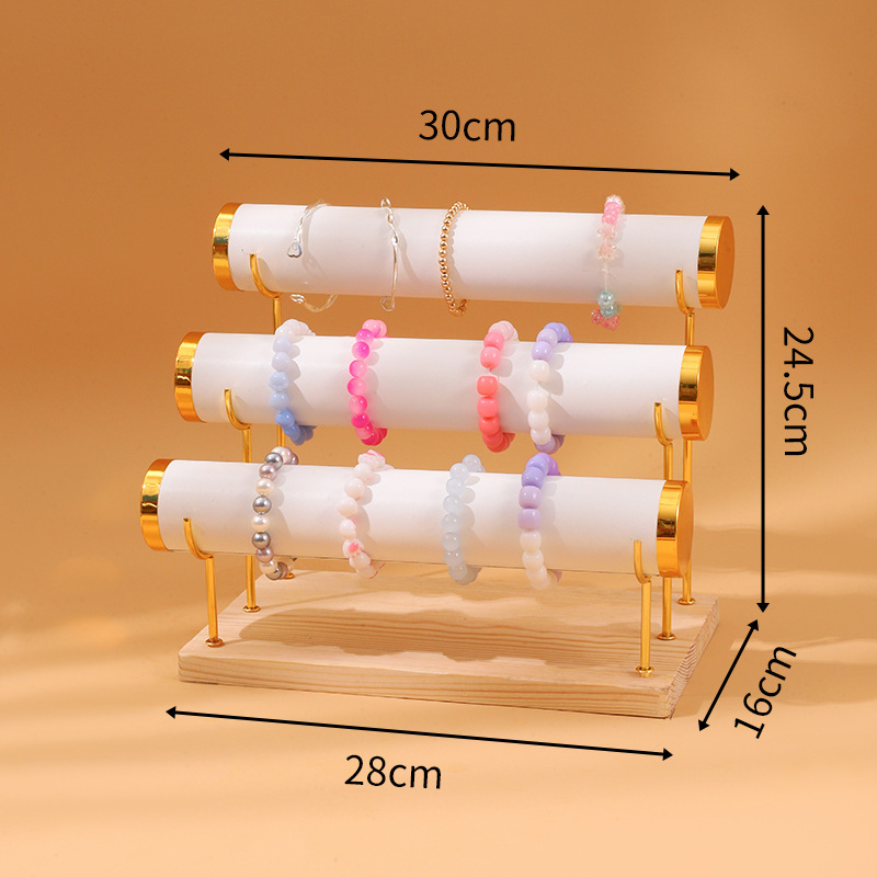 Veleprodaja nakita, stalak za narukvice, zlatni troslojni stalak za satove, stalak za narukvice, pult za nakit, stalak za rekvizite za noćnu tržnicu