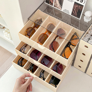 Κουτί αποθήκευσης γυαλιών, γυαλιά ηλίου, γυαλιά ηλίου, επιτραπέζιο κουτί οργάνωσης τύπου συρταριού πολλαπλών τμημάτων, ακρυλικό πολυστρωματικό ράφι προβολής