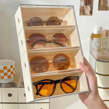 Κουτί αποθήκευσης γυαλιών, γυαλιά ηλίου, γυαλιά ηλίου, επιτραπέζιο κουτί οργάνωσης τύπου συρταριού πολλαπλών τμημάτων, ακρυλικό πολυστρωματικό ράφι προβολής