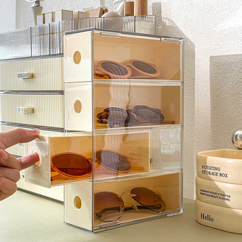 Κουτί αποθήκευσης γυαλιών, γυαλιά ηλίου, γυαλιά ηλίου, επιτραπέζιο κουτί οργάνωσης τύπου συρταριού πολλαπλών τμημάτων, ακρυλικό πολυστρωματικό ράφι προβολής