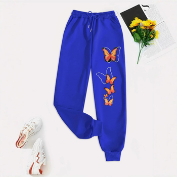 Пролетни и есенни нови Y2K тъмно готически принт на пеперуди, свободни, с висока талия, за отслабване, унисекс спортни панталони с връзки