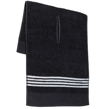 Golfo rankšluostis su perforuota anga, minkštas ir sugeriantis rankšluostis valymui, tarpvalstybinis, populiarus siuvinėtas logotipas, paruoštas pristatymui.