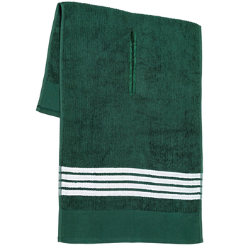 Golfo rankšluostis su perforuota anga, minkštas ir sugeriantis rankšluostis valymui, tarpvalstybinis, populiarus siuvinėtas logotipas, paruoštas pristatymui.