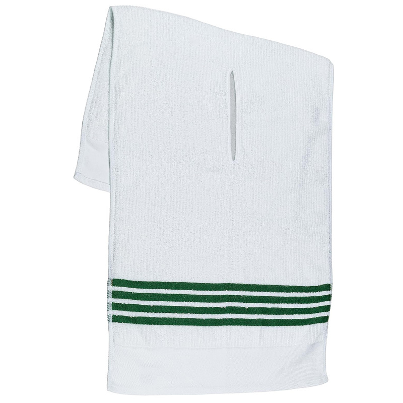 Golfo rankšluostis su perforuota anga, minkštas ir sugeriantis rankšluostis valymui, tarpvalstybinis, populiarus siuvinėtas logotipas, paruoštas pristatymui.