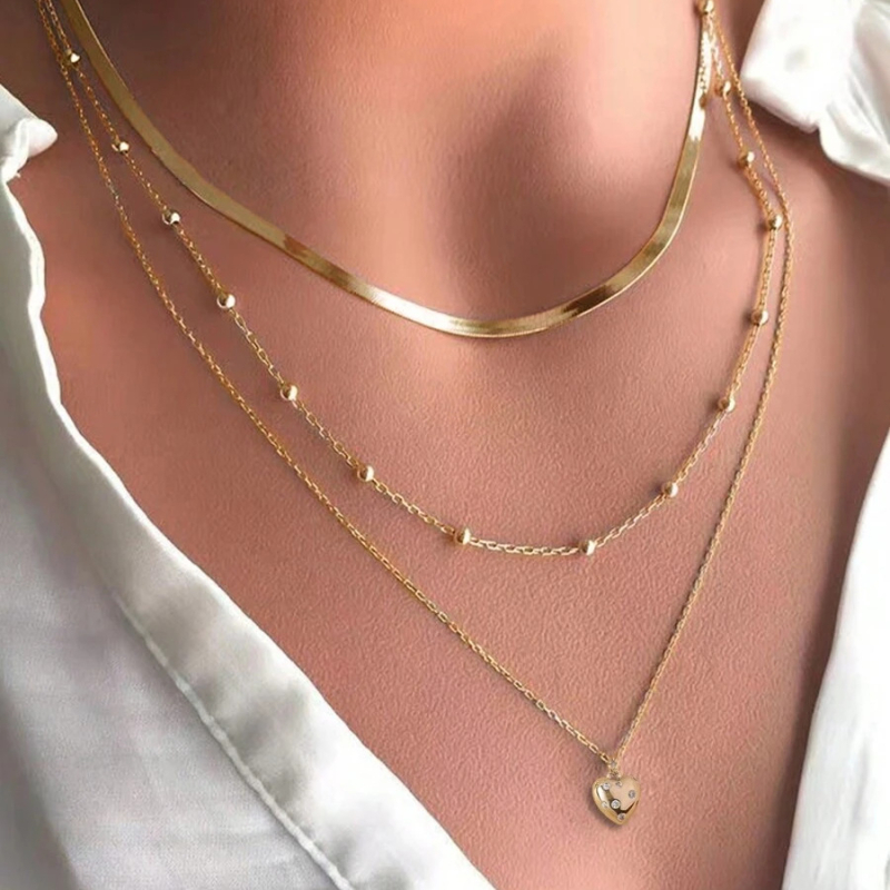 2025 Amazon új, többrétegű arany kereszt medál nyaklánc rozsdamentes acél kulcscsontlánc, akadálymentesített luxus partiékszer