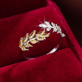 Ζεστό πώληση απλή μόδα δημιουργικό σχέδιο αυτιών σιταριού φύλλων εξαιρετικό φως Πολυτελές καθημερινό ευέλικτο casual ανοιχτό δαχτυλίδι