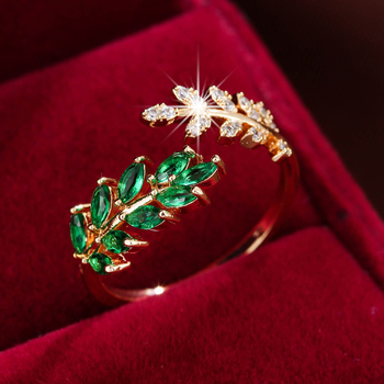 Ζεστό πώληση απλή μόδα δημιουργικό σχέδιο αυτιών σιταριού φύλλων εξαιρετικό φως Πολυτελές καθημερινό ευέλικτο casual ανοιχτό δαχτυλίδι