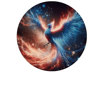 Кръгла картина на феникс и божествена птица, самозалепваща се стенна декорация за входа на хола, изобразяваща сто птици, слизащи към феникса, картина в селски стил за гости