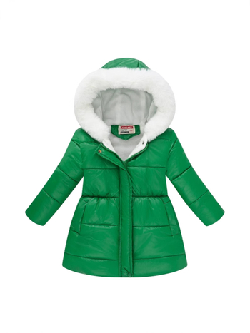 Χειμερινό καινούριο βαμβακερό παλτό για κορίτσια με κουκούλα και γούνινο γιακά, ζεστό φερμουάρ, λεπτό, απλό βαμβακερό μπουφάν χονδρικής