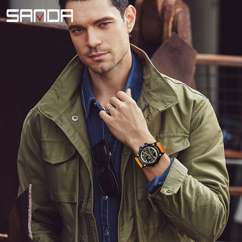 Sanda väliskaubanduse uus spordistiilis meeste tudengimoodne multifunktsionaalne kahe ekraaniga veekindel digitaalkell 3367