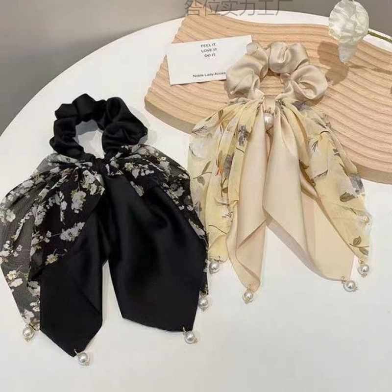 Elegantiškas plaukų segtukas su karoliukais ir kaspinu, plaukų aksesuaras moterims, vasarinė „High-J“ stiliaus arklio uodega