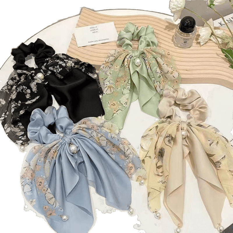 Elegantiškas plaukų segtukas su karoliukais ir kaspinu, plaukų aksesuaras moterims, vasarinė „High-J“ stiliaus arklio uodega