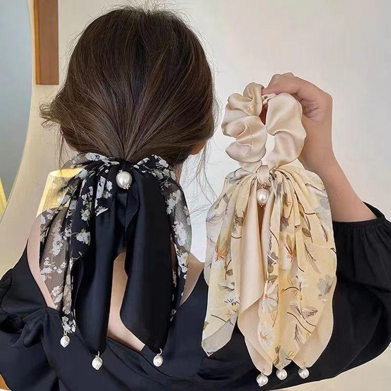 Elegantiškas plaukų segtukas su karoliukais ir kaspinu, plaukų aksesuaras moterims, vasarinė „High-J“ stiliaus arklio uodega