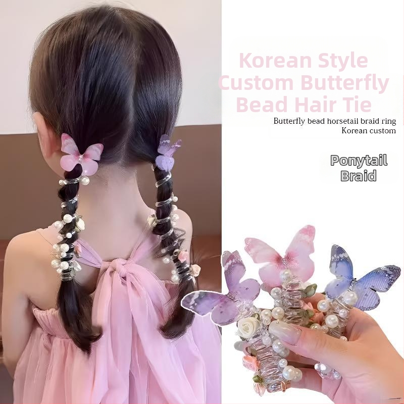 Gyermek Pillangó Gyöngy Telefonvonal Hajperec Lány Lány Lófarok Buborék Fonott Hajkötél Lány Hajpánt Sapkák