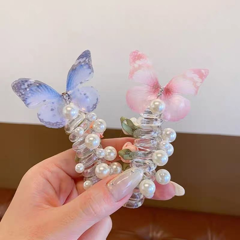 Gyermek Pillangó Gyöngy Telefonvonal Hajperec Lány Lány Lófarok Buborék Fonott Hajkötél Lány Hajpánt Sapkák