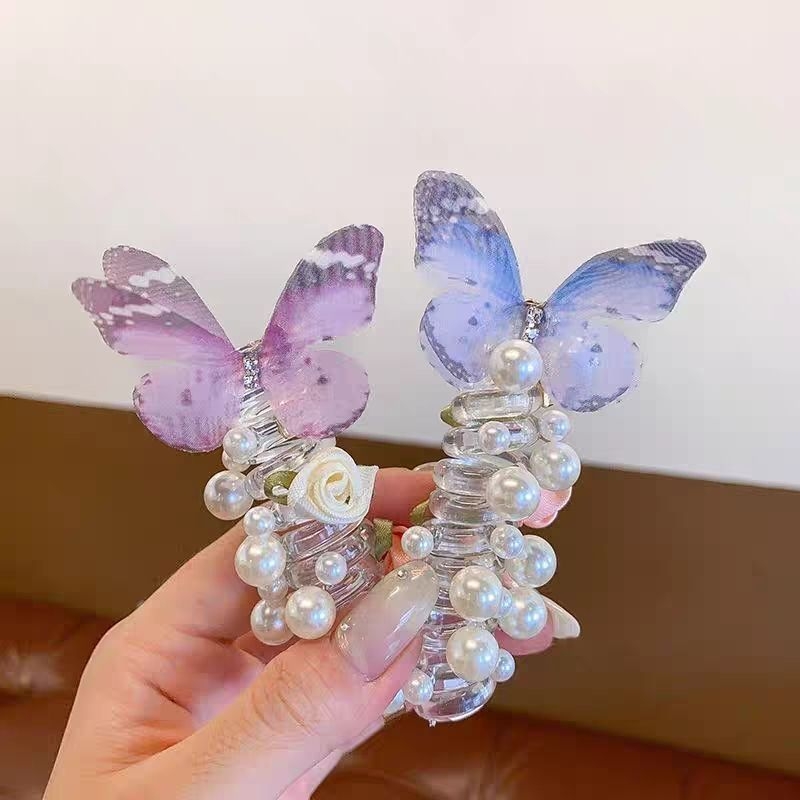 Gyermek Pillangó Gyöngy Telefonvonal Hajperec Lány Lány Lófarok Buborék Fonott Hajkötél Lány Hajpánt Sapkák