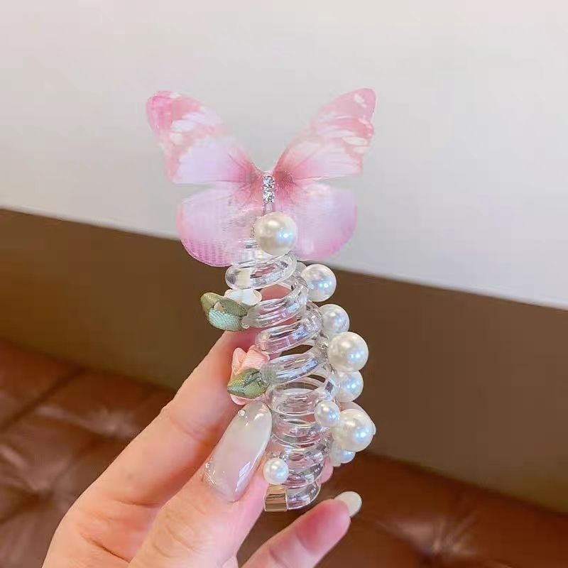 Gyermek Pillangó Gyöngy Telefonvonal Hajperec Lány Lány Lófarok Buborék Fonott Hajkötél Lány Hajpánt Sapkák