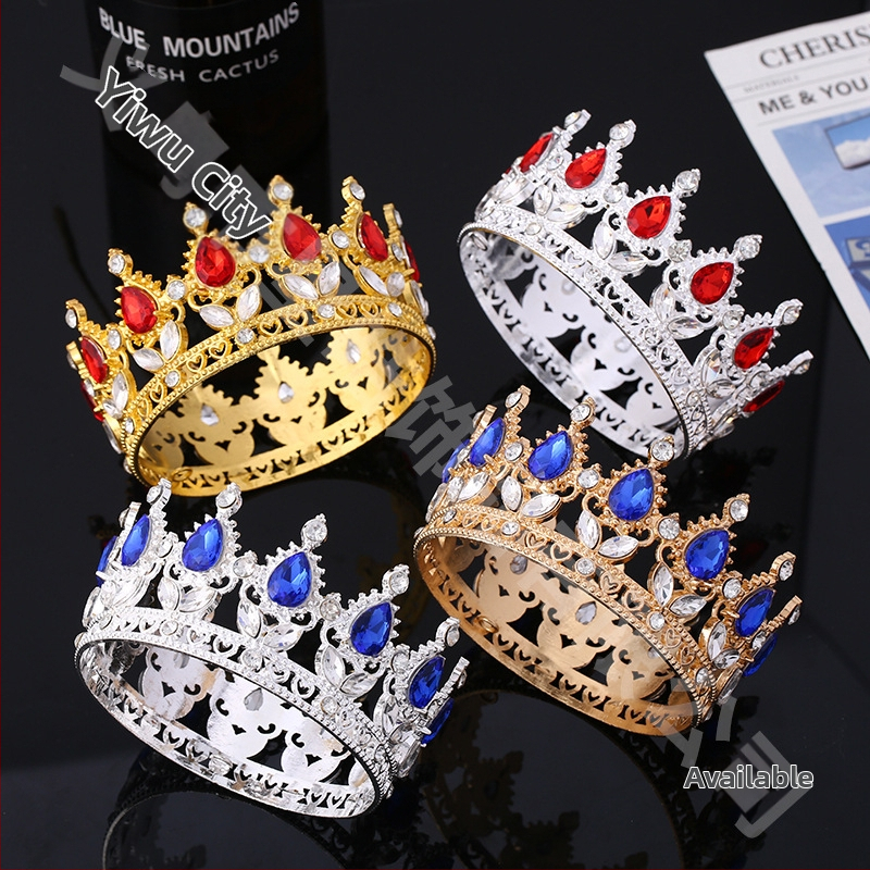 Populiari tarpvalstybinė baroko stiliaus nuotakos karūna, tiara, karalienės rutulinės suknelės karūna su įvairių spalvų gėlių dekoracijomis