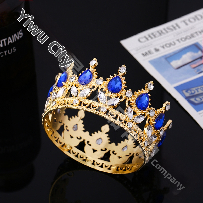 Populiari tarpvalstybinė baroko stiliaus nuotakos karūna, tiara, karalienės rutulinės suknelės karūna su įvairių spalvų gėlių dekoracijomis