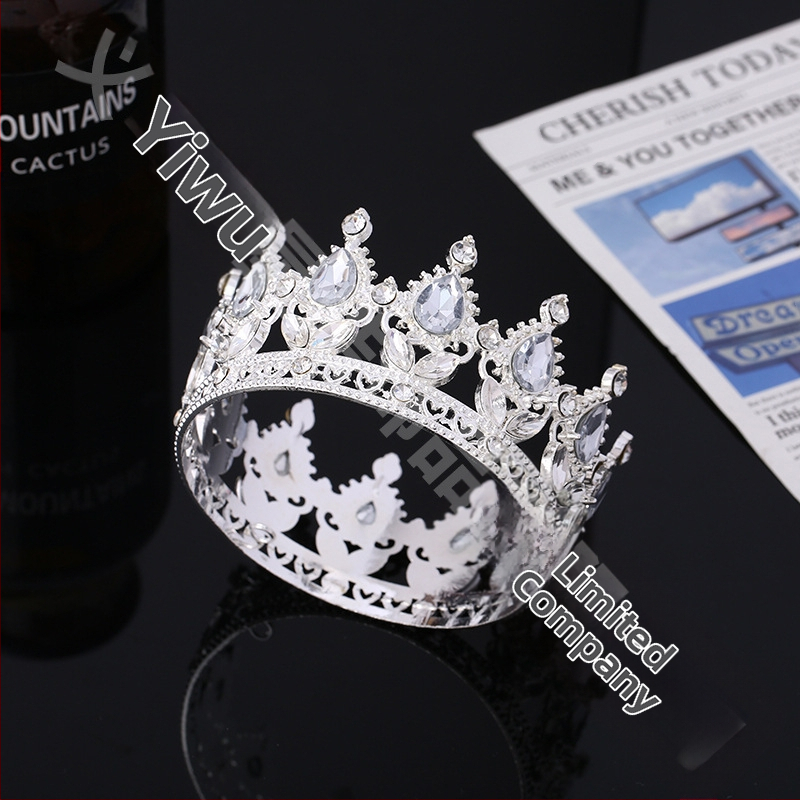 Populiari tarpvalstybinė baroko stiliaus nuotakos karūna, tiara, karalienės rutulinės suknelės karūna su įvairių spalvų gėlių dekoracijomis