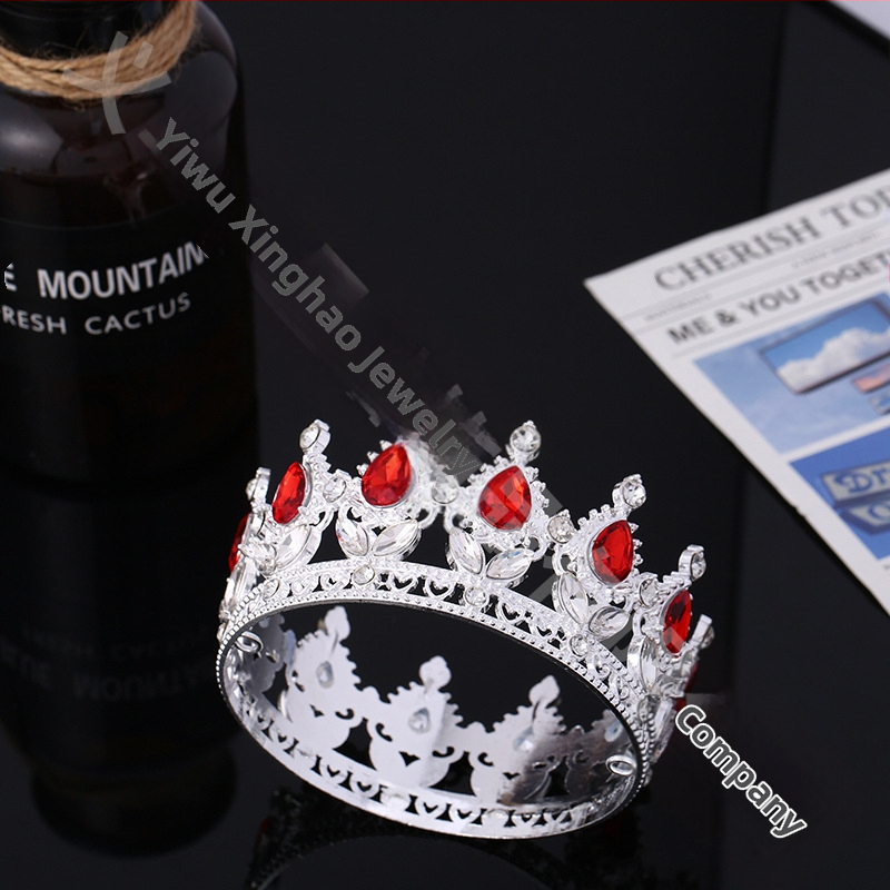 Populiari tarpvalstybinė baroko stiliaus nuotakos karūna, tiara, karalienės rutulinės suknelės karūna su įvairių spalvų gėlių dekoracijomis