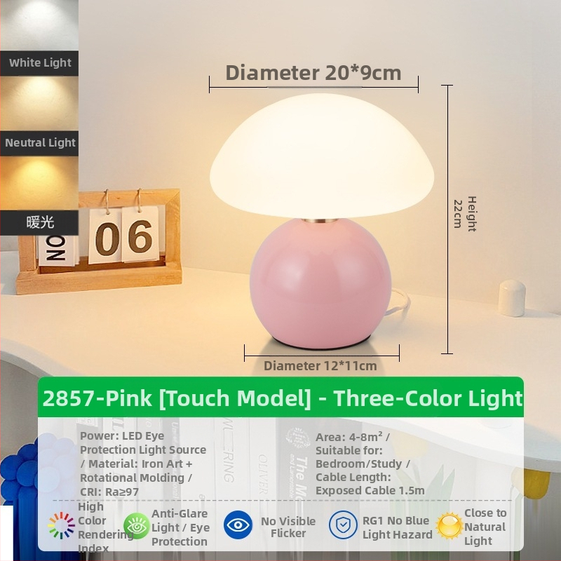 Stolová lampa vo francúzskom krémovom štýle, spálňa, nočné svetlo s vysokou farebnou hodnotou, severské dievča, romantická svadobná dekorácia