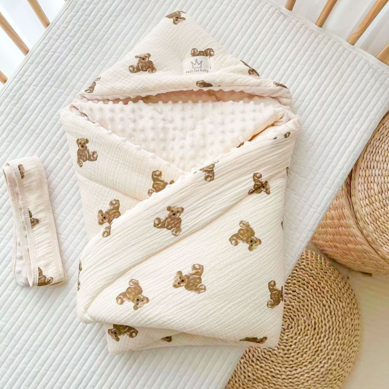 Sügis- ja talvine beebipakend, paksendatud vastsündinupakend, puhastest puuvillastest hernestest sametist, sünnitustoast väljakirjutamise pakk