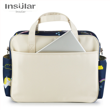 Yinxiuli Водоустойчива найлонова чанта за през рамо с щампа, преносима чанта за майка и бебе с голям капацитет, за през граница