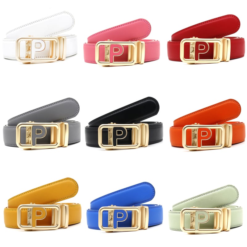 Curea cu cataramă cu 10 culori pentru bărbați, cataramă automată, curea bărbătească din piele de vacă cu două straturi, vânzări directe din fabrică, model transfrontalier Amazon