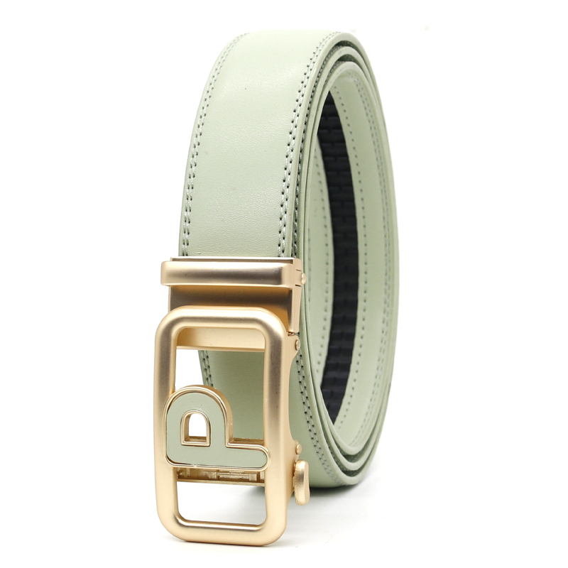 Curea cu cataramă cu 10 culori pentru bărbați, cataramă automată, curea bărbătească din piele de vacă cu două straturi, vânzări directe din fabrică, model transfrontalier Amazon