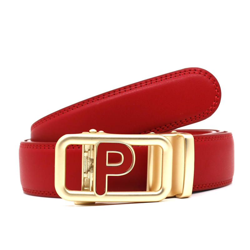 Curea cu cataramă cu 10 culori pentru bărbați, cataramă automată, curea bărbătească din piele de vacă cu două straturi, vânzări directe din fabrică, model transfrontalier Amazon