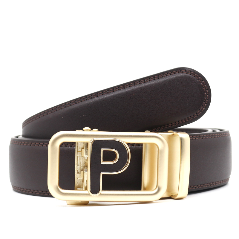 Curea cu cataramă cu 10 culori pentru bărbați, cataramă automată, curea bărbătească din piele de vacă cu două straturi, vânzări directe din fabrică, model transfrontalier Amazon