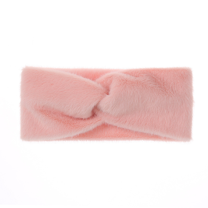 Euroopa ja Ameerika plüüsist ristikujuline peapael, kootud peapael, kõrvakaitsed, peakatted, sügise ja talve laiad küljejuukse aksessuaarid, soe villast juuksepael