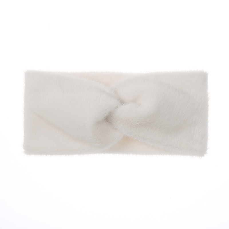 Euroopa ja Ameerika plüüsist ristikujuline peapael, kootud peapael, kõrvakaitsed, peakatted, sügise ja talve laiad küljejuukse aksessuaarid, soe villast juuksepael