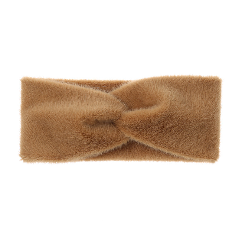 Euroopa ja Ameerika plüüsist ristikujuline peapael, kootud peapael, kõrvakaitsed, peakatted, sügise ja talve laiad küljejuukse aksessuaarid, soe villast juuksepael