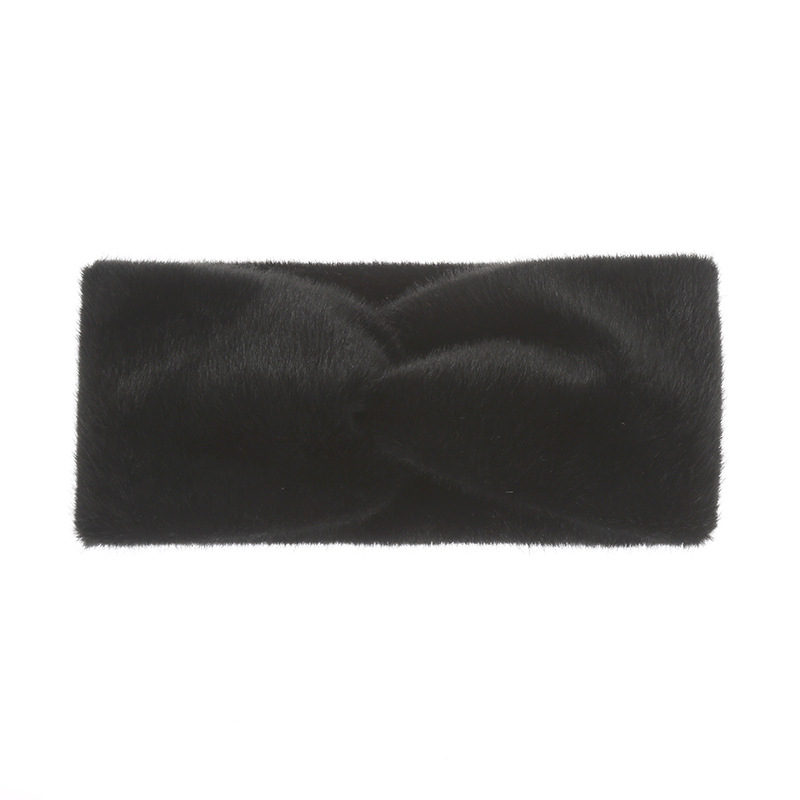 Euroopa ja Ameerika plüüsist ristikujuline peapael, kootud peapael, kõrvakaitsed, peakatted, sügise ja talve laiad küljejuukse aksessuaarid, soe villast juuksepael