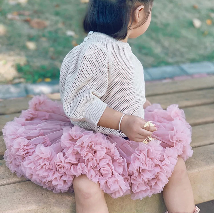 Aukštos kokybės 2 kartų vaikiškas TUTU sijonas, pilnai tinklinis, platus juosmuo, pūstas princesės sijonas, užsienio prekyba, tarpvalstybinė plaukų karta.