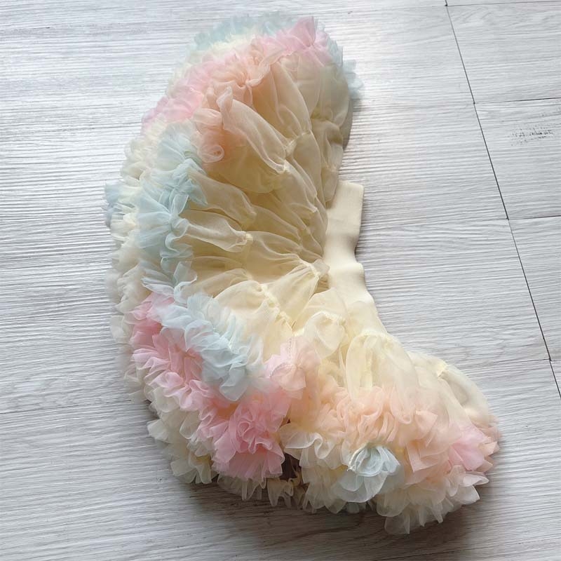 Aukštos kokybės 2 kartų vaikiškas TUTU sijonas, pilnai tinklinis, platus juosmuo, pūstas princesės sijonas, užsienio prekyba, tarpvalstybinė plaukų karta.