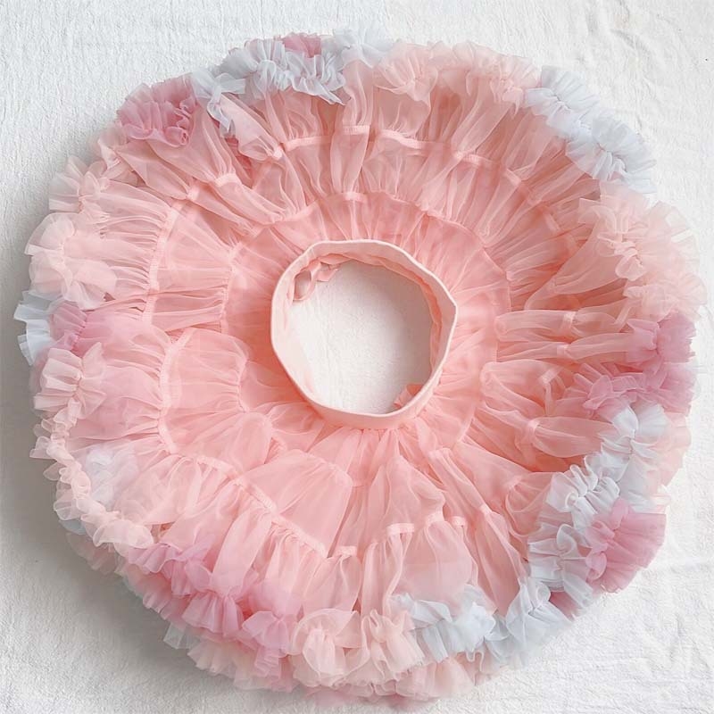 Aukštos kokybės 2 kartų vaikiškas TUTU sijonas, pilnai tinklinis, platus juosmuo, pūstas princesės sijonas, užsienio prekyba, tarpvalstybinė plaukų karta.