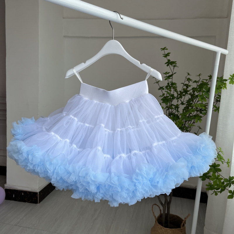 Aukštos kokybės 2 kartų vaikiškas TUTU sijonas, pilnai tinklinis, platus juosmuo, pūstas princesės sijonas, užsienio prekyba, tarpvalstybinė plaukų karta.