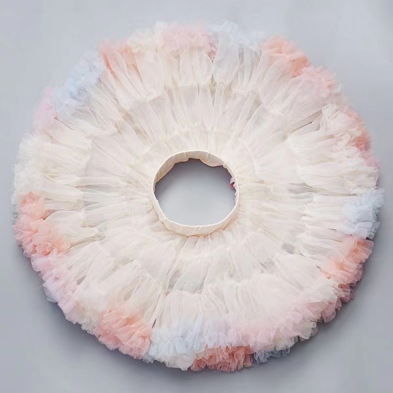 Aukštos kokybės 2 kartų vaikiškas TUTU sijonas, pilnai tinklinis, platus juosmuo, pūstas princesės sijonas, užsienio prekyba, tarpvalstybinė plaukų karta.