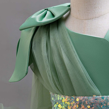 Piiriülene uus tüdrukute sünnipäevakleit printsessikleit lillelise tüdruku esinemiskleit suure sabaga võrkkangast laste kleit