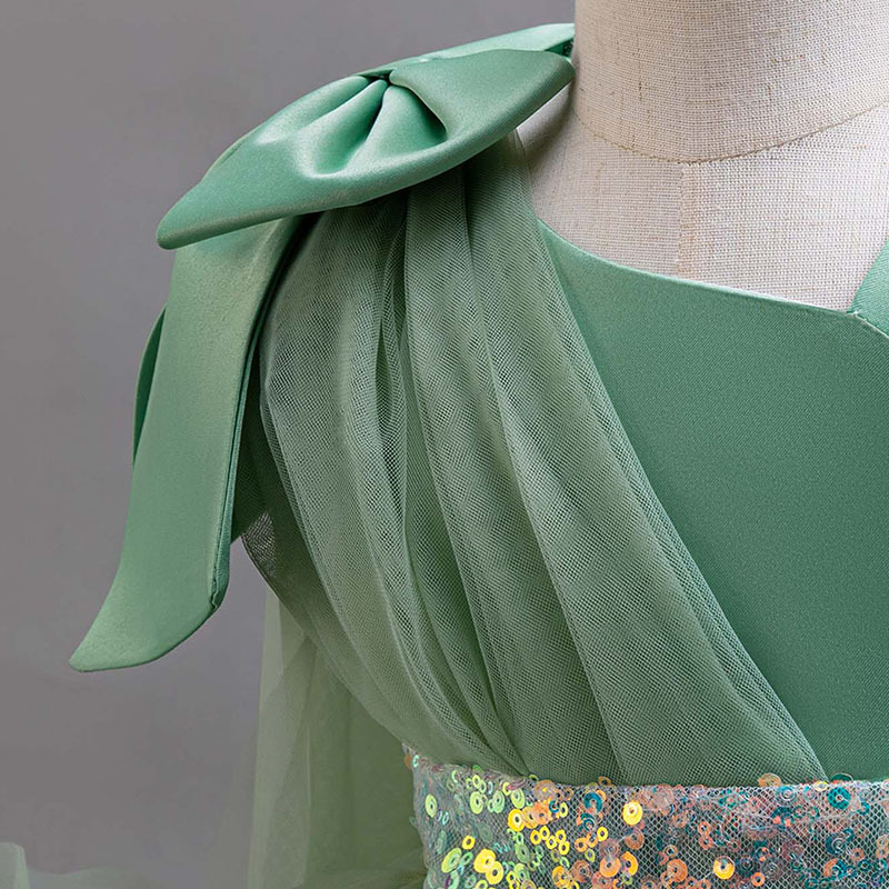 Piiriülene uus tüdrukute sünnipäevakleit printsessikleit lillelise tüdruku esinemiskleit suure sabaga võrkkangast laste kleit