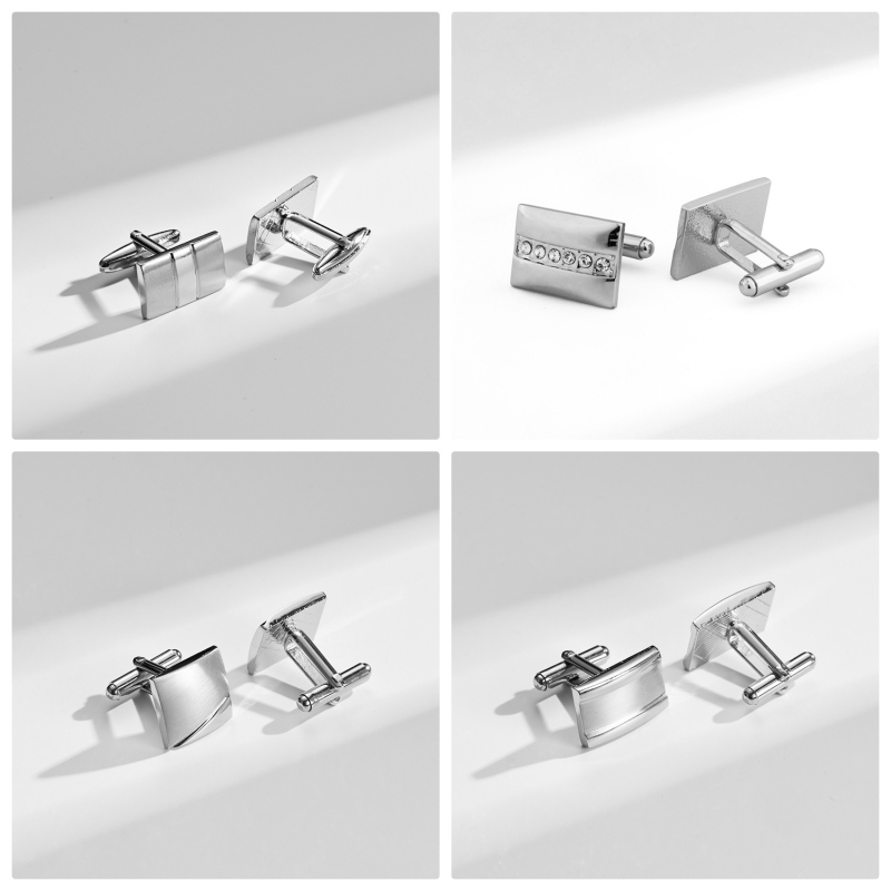 „Dai Li“ verslo vyriškų sąsagų rinkinys, madingas sidabrinis rankogalių rinkinys, paprastas rankogalių rankogalių nagų kostiumo marškinių rankogalių nagų sagčių aksesuarai